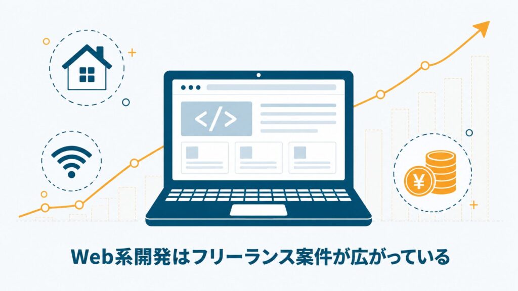 エンジニアフリーランスとして独立し案件を獲得していくイメージを示したセクション挿絵